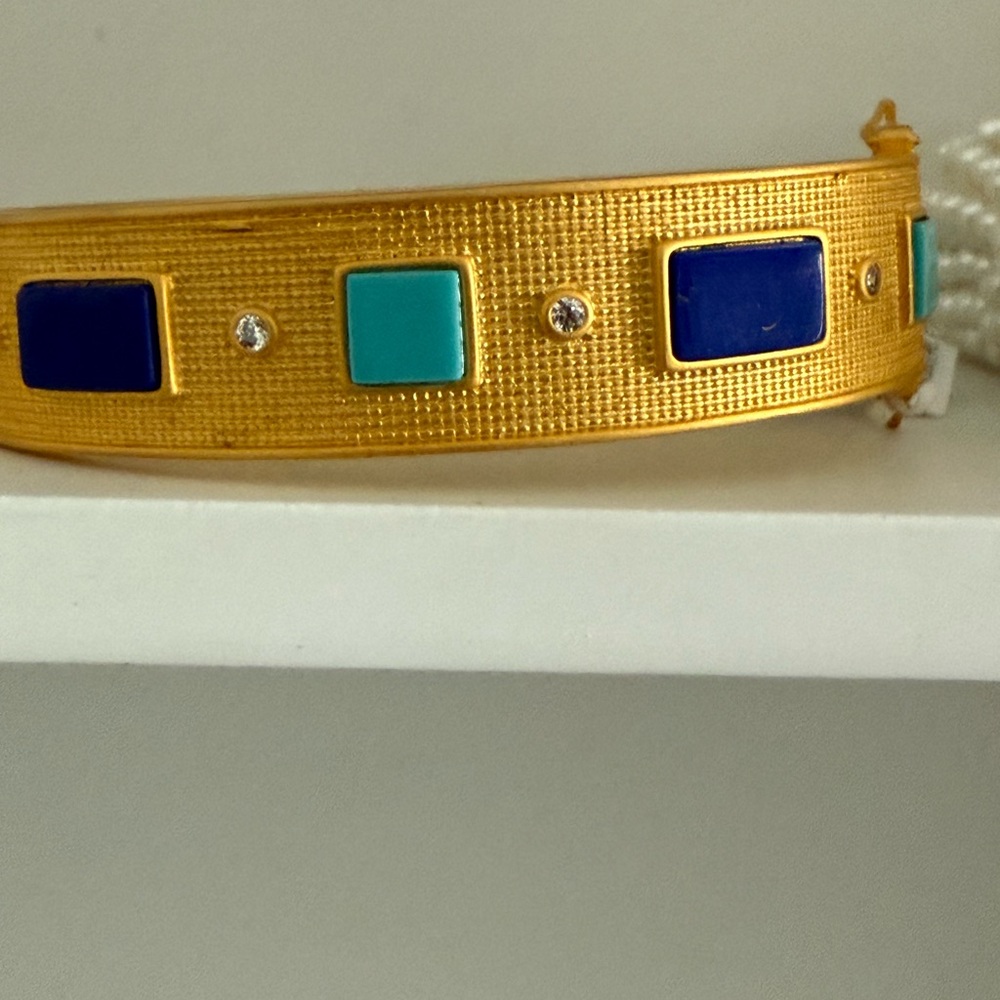 Freida Rothman Gold Bracelet with Blue and Turquoise Accents - Picture 5 of 7